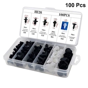 100 STCK. KFZ Clips Auto Halter Snap Set Karosserie Panel Druckstifte für Autos - Bild 1 von 12