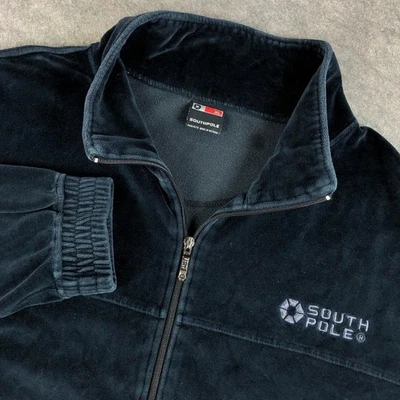 Chaqueta deportiva Southpole para hombre XL azul terciopelo cremallera completa ropa informal Foto 1 de 4