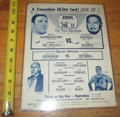 Feb 17, 1968 WWWF Wrestling Program Philadelphia Arean WWF WWE Bruno Sammartino - Image 1 of 3