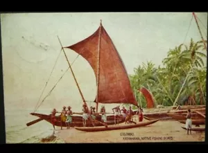 Ceylon Colombo "BARCHE DA PESCA NATIVE" PAQUEBOT foto cartolina per Scozia 1926 - Foto 1 di 2