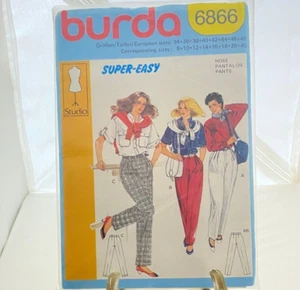 #6866 Burda Misses Pull On Pantalones Patrón Costura Talla 8-40 - Imagen 1 de 4
