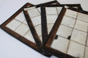 Manteles individuales de piel de vaca - 15"x12" - 1 o en juego de 2 o 4 - Imagen 1 de 6