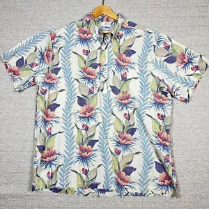 Vtg Reyn Spooner Sz 3XL Floral Button Kloth Protea Blue Multi Tropical Native - Picture 1 of 13