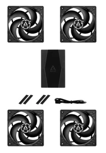 4 x ARCTIC P12 PWM 120mm PC Case 4-Pin Fans + ARCTIC 10 Port 3-Pin + 4-Pin Hub - Picture 1 of 19