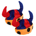 2pcs Clown Hat Funny Clown Hat Horn Design Clown Cosplay Hat Costume Prop