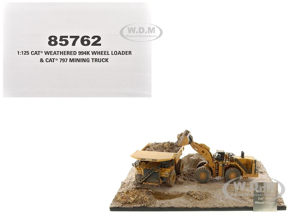 CAT 994K WHEEL LOADER & 797 MINING TRUCK WEATHERED 1/125 DIECAST MASTERS 85762
