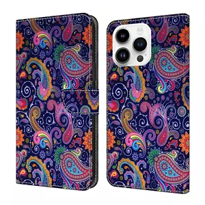 For Various Phone Luxury Ethnic Style Card Wallet Case Flip Stand Cover Hot Girl - Picture 1 of 10