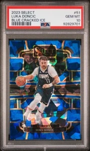 2023 Select Blue Cracked Ice Prizm Luka Doncic #51 PSA 10 Mavericks  - Picture 1 of 2