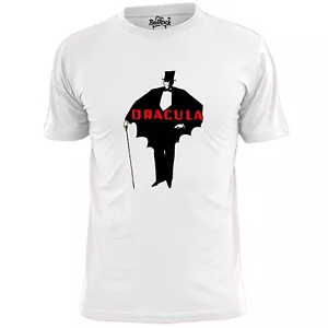 Herren Dracula Silhouette T-Shirt Horror Vampir Bram Heizer - Bild 1 von 2
