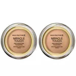 2 x Max Factor Miracle Touch Skin Perfecting Foundation 11.5g ( 030 Porcelain ) - Picture 1 of 1