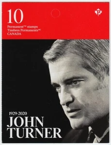 JOHN TURNER, 17-TH PRIME MINISTER = FULL BOOKLET of 10 stamps Canada 2021 MNH - Picture 1 of 2