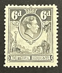 Travelstamps: 1941 Northern Rhodesia Stamps Sg #38 - 6d King George VI MOGH - Picture 1 of 5