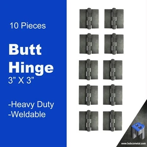Heavy Duty Weldable Butt Hinges 3" x 3" - Steel Butt Hinges | 10 Pieces - Picture 1 of 5