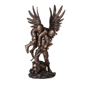 Militär Bronzepulver dekorative Soldaten tragen verwundeten Bruder Figur - Bild 1 von 4