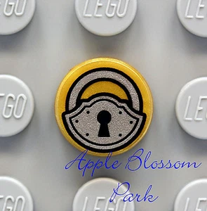 NUEVO Lego Minifigura CANDADO 1x1 Redondo Oro AZULEJO - Castillo Puerta Tesoro Cofre Cerradura - Imagen 1 de 1