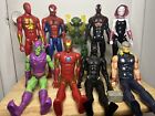 Hasbro 12” Marvel Figure 9 Figure Lot Spider-Man, Iron Man, Gwen, Green Goblin