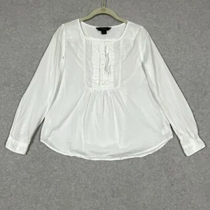 Polo Ralph Lauren Top Girls 16 Pintuck Peasant Blouse Popover Pony Lightweight - Picture 1 of 12