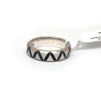 David Yurman Nuovo Uomo 6mm Triangolo Fedina IN Argento Sterling Misura 10 - Immagine 1 di 4