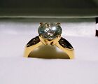 Gold ring 14k yellow gold womens jewelry with zircon gemstone for engagement 