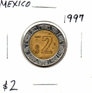 Mexico 2 Pesos 1997 Bimetallic Coin as pictured - Picture 1 of 6