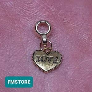 Charm Ciondolo Per Bracciale Cuore Love Tono Oro Gold ( Modello Pandora ) - Foto 1 di 2