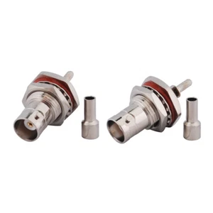 10-Pack BNC Female Bulkhead Crimp Solder Connector for RG316 RG174 LMR-100 RG188 - Picture 1 of 4