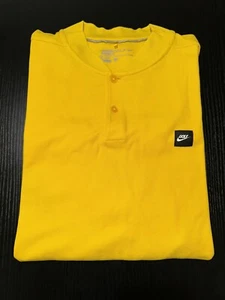 Nike Golf Yellow Short Sleeve Collared Golf Polo Dri-Fit Size L Modern Fit - Picture 1 of 2