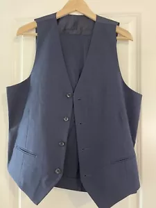 Alfani Men's Vest Size Medium Blue Slim-Fit Stretch Solid Flat Pant 32x30 Macy’s - Picture 1 of 7