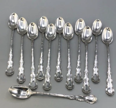 Juego de 12 cucharas para bebidas heladas de plata esterlina Strasbourg by Gorham 7 5/8" Foto 1 de 4
