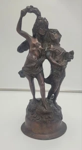 Estatua/escultura de bronce Young Lovers H-13,5" W-6,5" (7,14 libras) - Imagen 1 de 23
