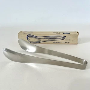 Vintage Danish Stainless Steel Tongs Boxed 1970s Boots Unused Mid Century Design - Picture 1 of 8