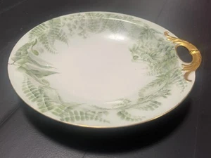 Haviland France Handled Bowl Fern With Gold Trim 8.5” - Picture 1 of 12
