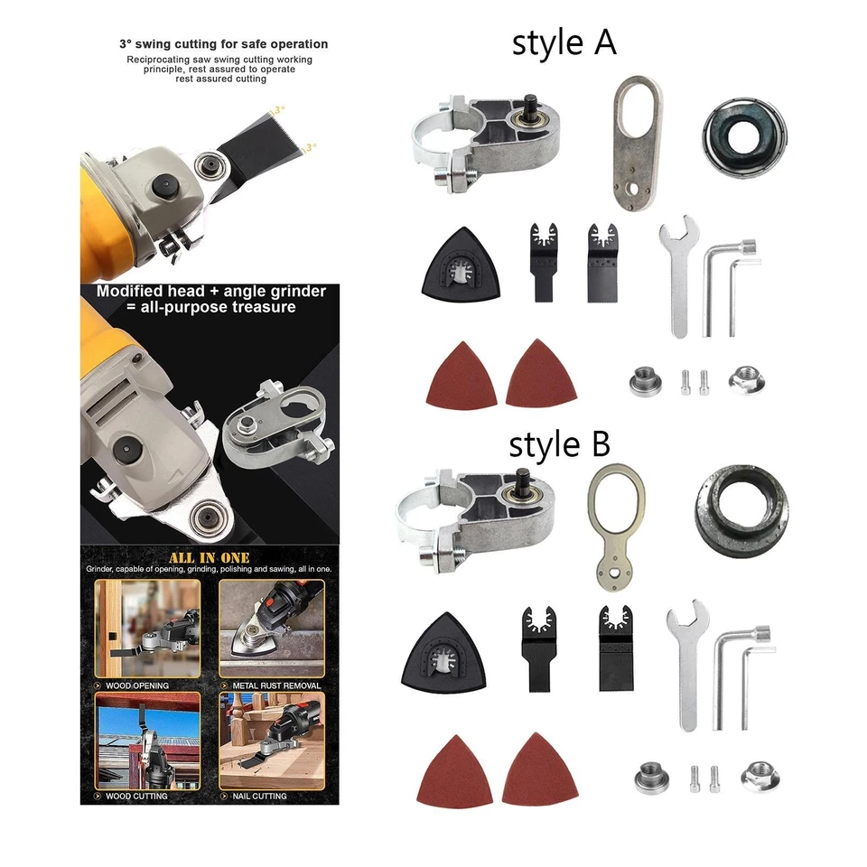 Adaptateur de meuleuse d'angle multi-usages papier de verre oscillant pour - Photo 1/1