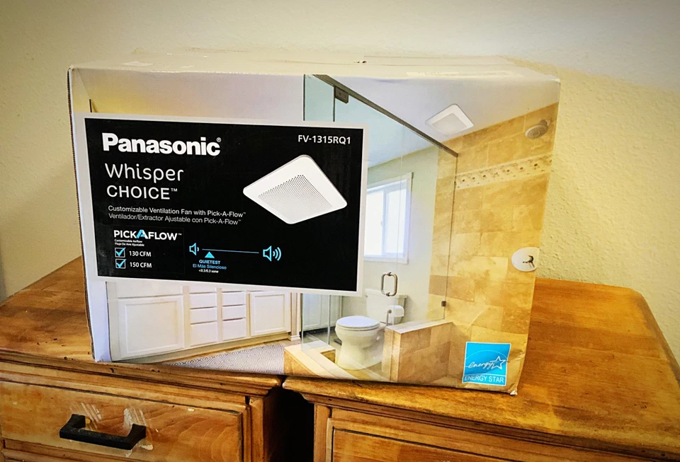 *NEW* Panasonic Whisper Choice Ventilation Fan 150 CFM 0.3-Sone White FV-1315RQ1 - Image 1 of 4