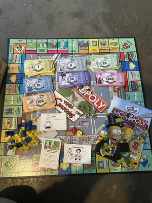 MONOPOLY GAME : The Simpsons Edition By Parker - Contents In Vgc (FREE UK P&P) - Image 1 of 4