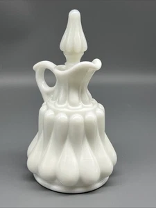 Antique Fenton Teardrop Mid Century Modern Milk Glass Cruet W/ Stopper READ - Picture 1 of 16