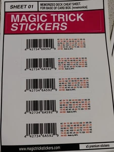 Mnemonica Memorized Deck Spickzettel Zaubertrick Sticker Memdeck Karten Box - Bild 1 von 2