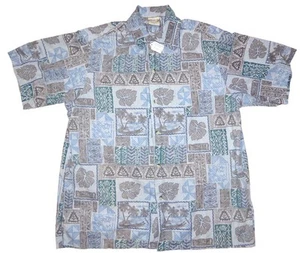 CAMICIA HAWAIANA MANICA CORTA GO BAREFOOT uomo tradizione hawaiana come nuova! Grande - Foto 1 di 2