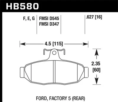 Conjunto de pastilhas de freio a disco traseiras para 1992 Lincoln Continental - Imagem 1 de 4