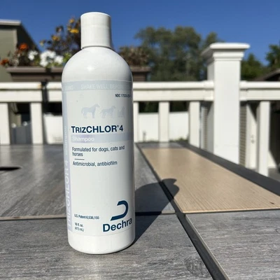 Champú TrizCHLOR 4 de Dechra Cuidado Antifúngico Antibacteriano 16oz Perro Gato Caballo  Foto 1 de 4