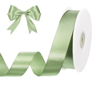 Woric Salbeigrün Satinband 1 Zoll 50 Yards fester Stoff hellgrün Band - Bild 1 von 6