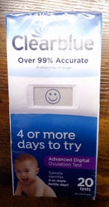 Prueba de ovulación digital avanzada Clearblue 20 quilates caducidad 4/25-7/24 pantalla sellada solamente - Imagen 1 de 5