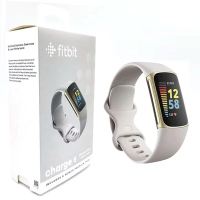 Reloj inteligente Fitbit Charge 5 monitor de ritmo cardíaco para dormir temporizador de yoga tamaños S y L Foto 1 de 4