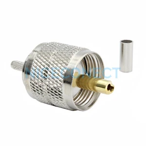UHF PL-259 Male Plug Straight Crimp Connector For LMR100 RG316 RG174 RG178 Cable - Picture 1 of 4