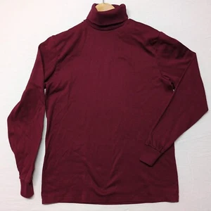 VTG Allen-A Long Sleeve Thermal Turtleneck Burgundy Shirt Large Retro - Picture 1 of 11