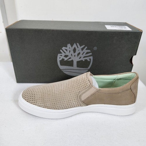Timberland Londyn Double Gore sneaker slip on scarpa comoda beige donna taglia 9 NUOVA