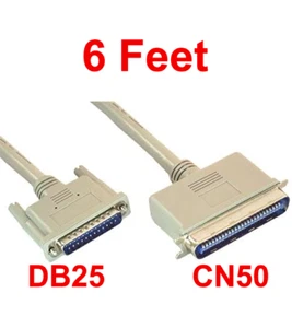 6FT DB25 Male to CN50 Male SCSI 50-Conductors Cable (SCSI DB25M / CN50M Cable) - Picture 1 of 1