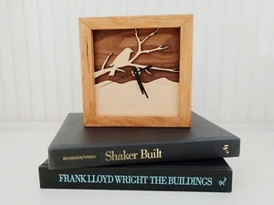 Sabbath Day Woods Bird On A Branch Walnut & Maple Handcrafted Wooden Box Clock - Picture 1 of 4