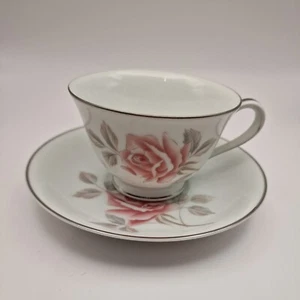 Vintage Noritake Rosemist 6625 Teetasse Untertasse Duo Rosa Rose  - Bild 1 von 10