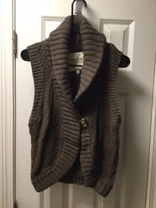 Abercrombie & Fitch Pullover Weste Damen mittelbraun Einknopf Wollmischung - Bild 1 von 4